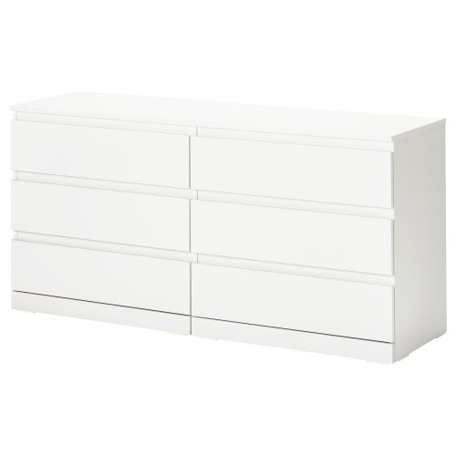 LILLBERGET 6-drawer dresser - white 55 1/8x16 7/8x26 3/4 "