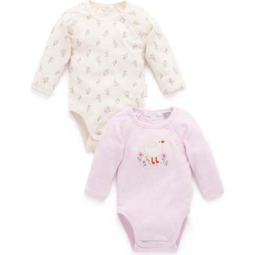 2 Pack Ruffle Bodysuit Primrose Print - Purebaby | Maisonette