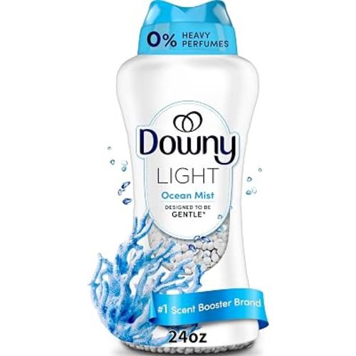 Downy Light Laundry Scent Booster Beads, Ocean Mist Scent, 24 OZ, In-Wash Fabric Beads Designed To Be Gentle With A Light Boost Of Scent, No Heavy Perfumes