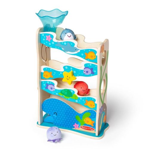 Melissa & Doug Rollables Wooden Ocean Slide Infant and Toddler Toy (5pc): Fine Motor Skills Development