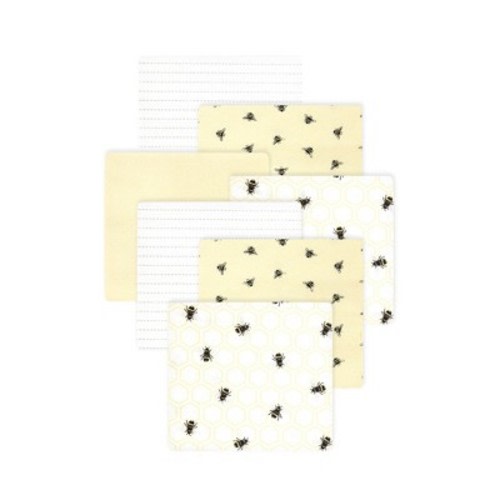Luvable Friends Hudson Baby Cotton Poly Flannel Receiving Blankets 7pk, Golden Bees