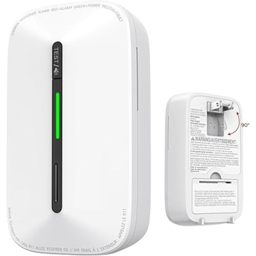 Carbon Monoxide Detectors Plug in,10 Year Replaceable Battery Operated Co Monitor Alarm,Plug and Play Co Detector,Portable Carbon Monoxide Detector for Home,Traval,RV,Hotel GS846A 1 Pack