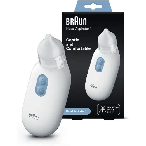 Braun Nasal aspirator 1 | Mucus Remover | Blocked Nose Relief | Electric Suction Power | Two Suction Levels | Newborn, Baby, and Child Friendly | Dishwasher Safe | BNA100EU