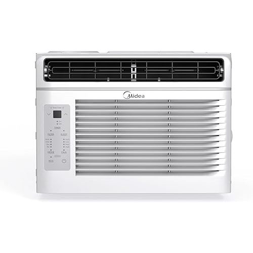 Midea MAW05R1JWT-B Electronic 5K 5,000 BTU, 3-in-1 Fan/Dehumidifier Window AC Unit, Easycool Air Conditioner with Remote Control, Cools up to 150 Sq. Ft, Fits Bedroom, Study, Office, White