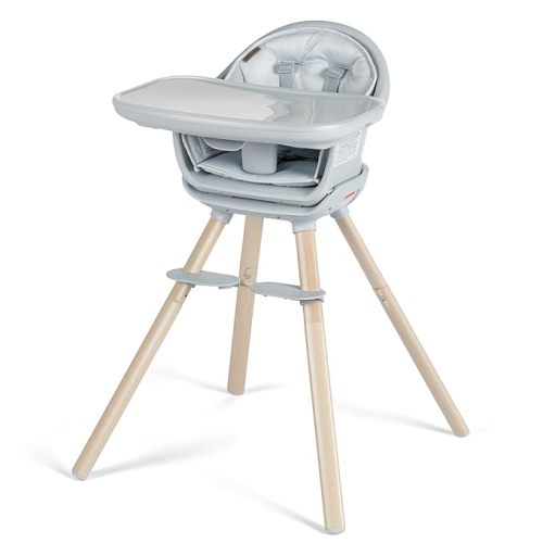 Maxi-Cosi Moa 8-in-1 High Chairs for Babies and Toddlers, Machine Washable Infant High Chair, Compact, Convertible to Booster Seat for Table, Lightweight Design, Classic Slate
