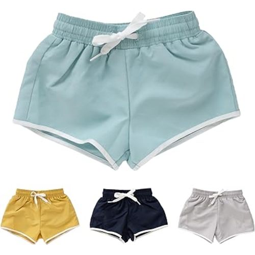 Toddler Swim Shorts, Kids Swimsuit with Stretchy Spandex Liner & Breathable Outer Microfiber Fabric