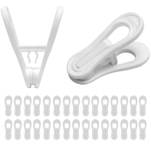 30 Pack Hanger Clips for Pants, Skirts, Baby Clothes, White | 2.6 Inch | Designed for Plastic Hangers | Flexible PP Plastic | Durable for Daily Use | Multi-Purpose Home Organization