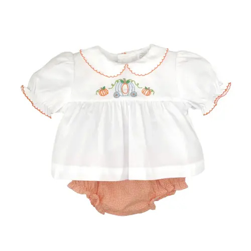 Princess Pumpkin Embroidered Diaper Set - Newborn