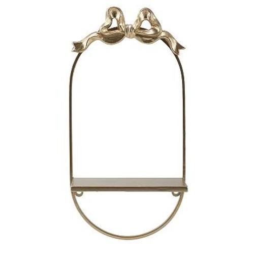 Belle Maison 8" x 17" Gold Bow Wall Shelf