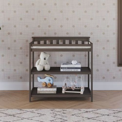 Child Craft Flat Top Infant Changing Table, Water-Resistant Pad and Safety Strap, Anti-Tip Kit Included to Prevent Tipping, Baby Safe Finish