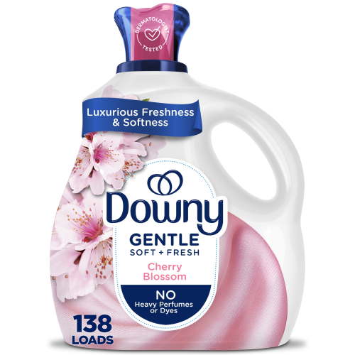 Downy Gentle Soft + Fresh Liquid Fabric Softener, Cherry Blossom Scent, 93 fl oz, 138 Loads