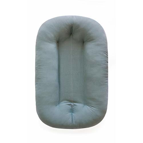 Snuggle Me Organic Bare | Baby Lounger & Infant Floor Seat | Newborn Essentials | Organic Cotton, Fiberfill |Slate