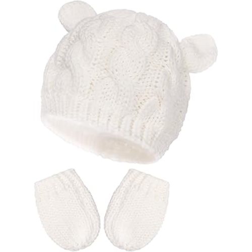 Baby Winter Hat Mittens Set Knitted Beanie Gloves for Baby Girls Boys Newborn Infant Toddler Autumn Winter