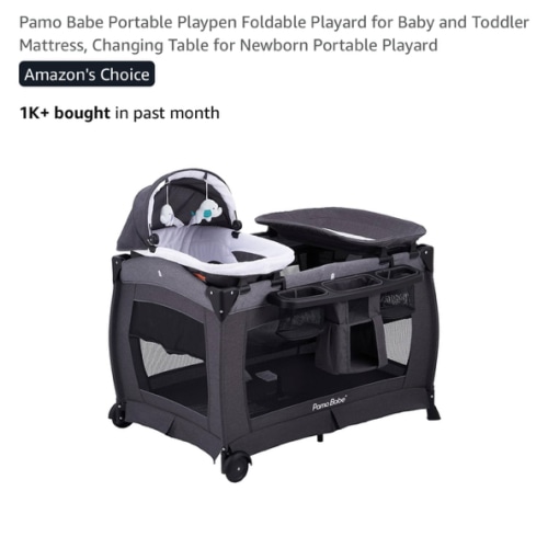 Pamo Babe Portable Playpen Foldable Playard for Baby and Toddler Mattress, Changing Table for Newborn Portable Playard