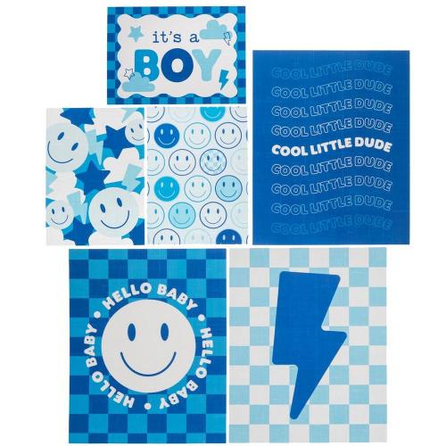 Blue Retro Baby Boy Prints