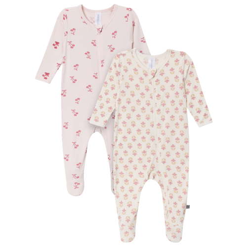 Modern Moments by Gerber Baby Neutral Viscose Sleep ´N Play Footed Pajamas, 2-Pack, Sizes Newborn - 6/9 Months