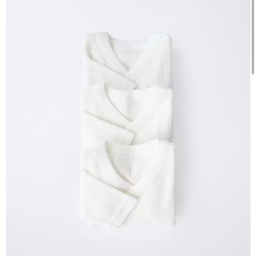 THREE-PACK OF LONG SLEEVE WRAP NECK BODYSUITS - Oyster-white | ZARA United States