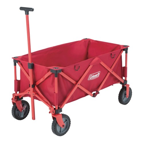 Coleman Outdoor Collapsible Folding Utility Wagon with Brake & Carry Bag, Red, 220-lb (100-kg) Capacity