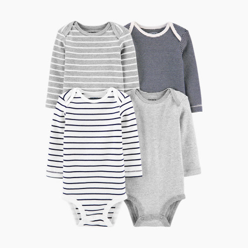 Carter's Long Sleeve Bodysuit (4 Pack) - Assorted Stripes, 3M