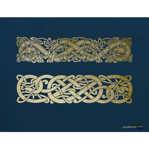 Large Celtic Knot Border Stencils for Walls, Furniture and Art , ST123