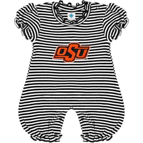 Oklahoma State University Striped Puff Sleeve Romper – for Girls