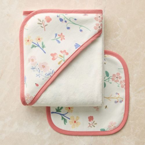 Little Gardener Nursery Bath Wrap & Wash Cloth Set