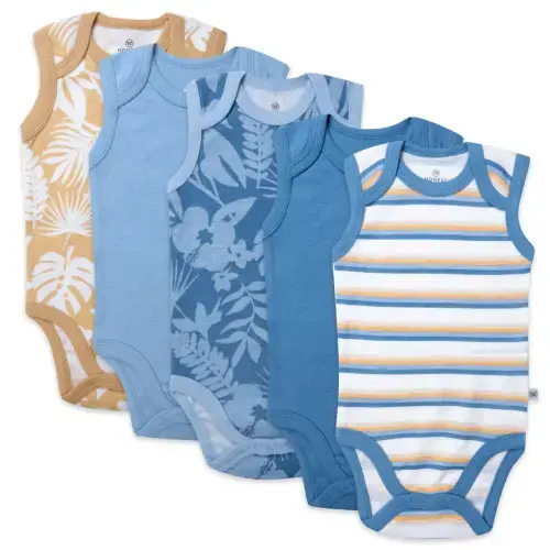 5-Pack Organic Cotton Sleeveless Bodysuits | Honest Baby Clothing
