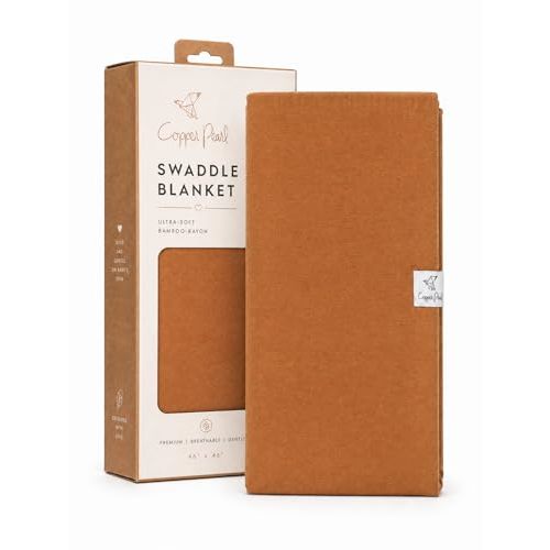 Copper Pearl Swaddle Blankets for Newborns | Soft Stretchy Receiving Blankets for Boys and Girls | Large 46 x 46 Inch Baby Blankets | Lightweight and Breathable Swaddles | Camel