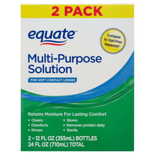 Equate Multi-Purpose Solution Twin Pack, 12 fl oz, 2 Count HSA/FSA Eligible