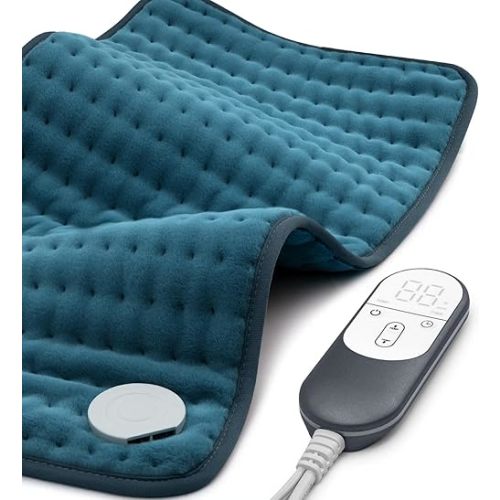 Heating Pad for Back Pain Relief, Abdomen, Cramps, Neck, Shoulder, 12x24 inches, Moist/Dry Heat, Auto-Off, Machine Washable, Christmas/Mother's Day Gift, Gifts for Women Mom Dad Daughter