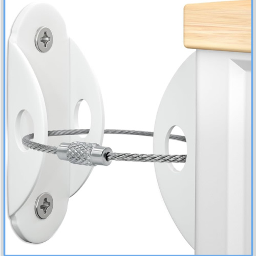 Furniture Anchors (10 Pack) for Baby Proofing, Furniture Straps Anti Tip Furniture Anchor Securing 400 lbs/Keep Baby Pet Safety from Falling Furniture, Metal White Earthquake Straps