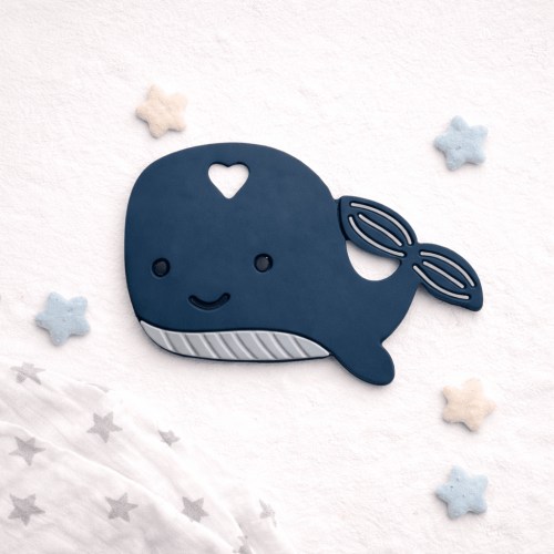 Navy Blue Whale Teether