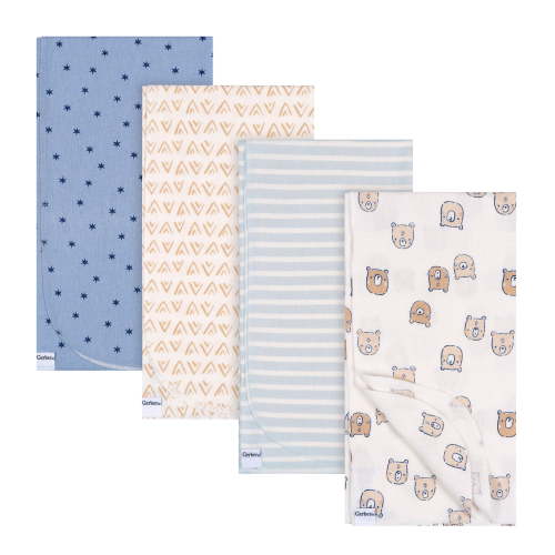 Gerber 4PK Flannel Rreceiving Blankets Bears - Walmart.ca