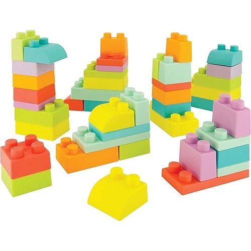 Infantino Super Soft 1st Building Blocks Jumbo Playset – Soft Blocks for Babies and Toddlers, Perfect for Stacking, Squishing, and Imaginative Play, 43-Piece Set