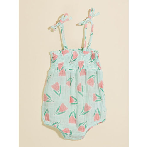 Tulip Blue Smocked Bubble 6-12M | Tullabee
