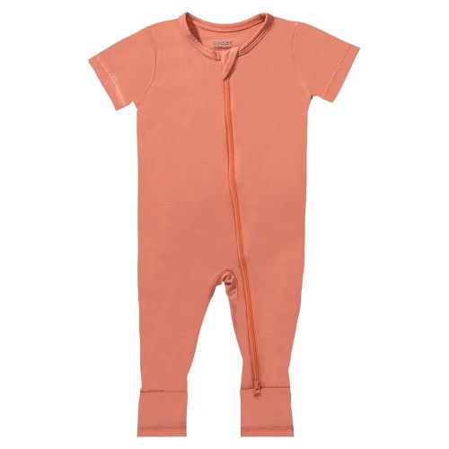 GUISBY Rayon Made from Bamboo Baby Pajamas, Summer Short Sleeve Footless Rompers, 2 Way Zipper Sleeper