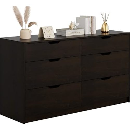 Furmax Dresser for Bedroom with 6 Drawers, 47.2" Modern Dressers, Brown