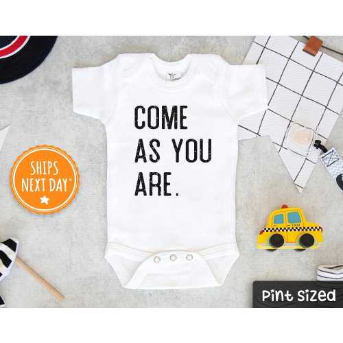 Come As You Are Baby Onesie® - 90&#39;s Music Bodysuit - Modern Grunge Onesie®