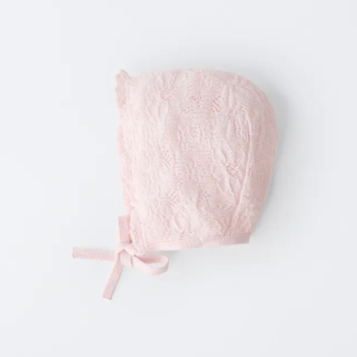 COTTON AND SILK KNIT BONNET - Pastel pink | ZARA United States