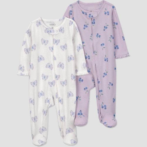 Carter's Just One You® Baby Girls' 2pk Print Mix Sleep N' Play - Purple 6M