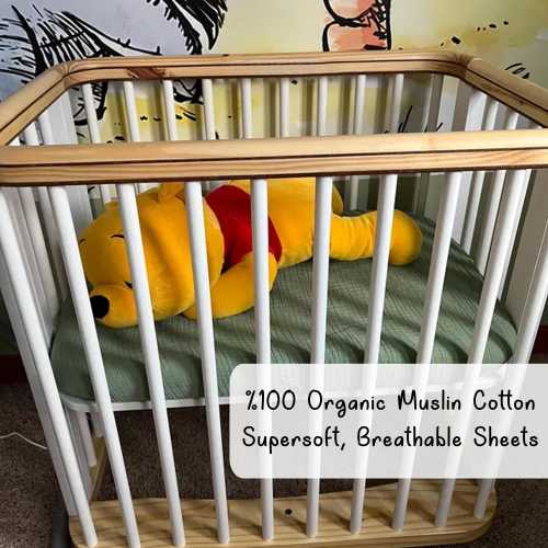Muslin Sheets for Nestig Cribs - Organic Cotton Fitted for Wave Cloud Full Crib