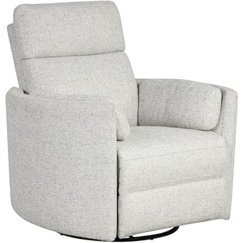 BOWERY HILL Fabric Power Swivel Glider Recliner in NaturalQuartz Finish