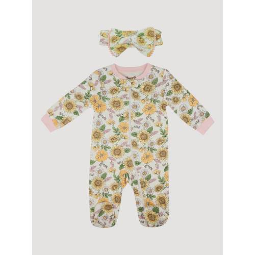 Wrangler Baby Girl Zip Coverall with Bow | Girls GIRLS | Wrangler®