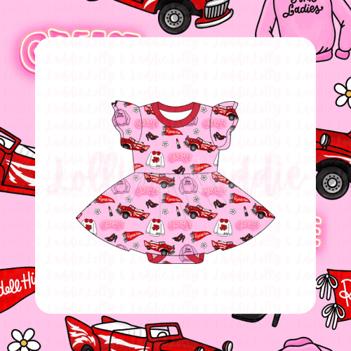 Beauty School Dropout - Short Sleeve Twirl Dress with Bodysuit (READY-TO-SHIP)