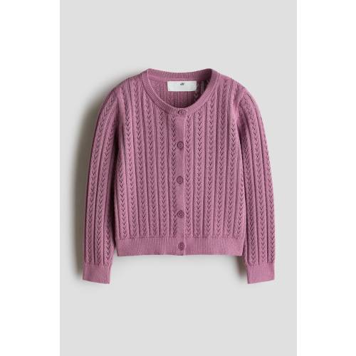POINTELLE-KNIT COTTON CARDIGAN