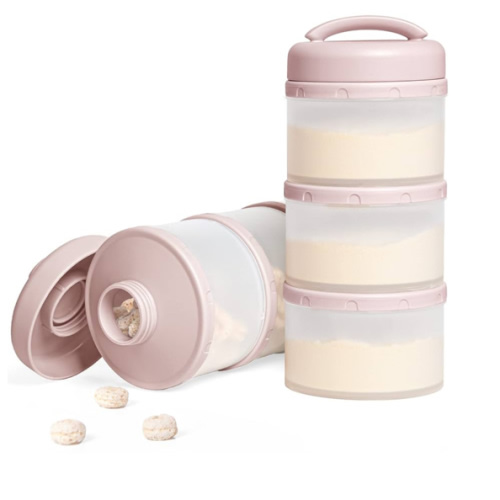 Termichy Stackable Formula Dispenser Portable Milk Powder Container, 2 Pack, Light Pink