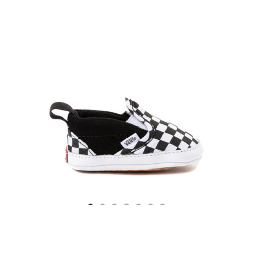 Vans Slip-On V Checkerboard Crib Shoe - Baby - Black / White | Journeys