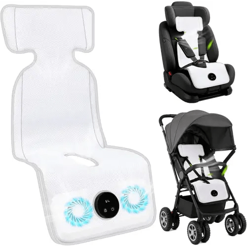 Fotgear Baby Strollers & Car Seats Cooling Pad with 2 Built-in Fans, White