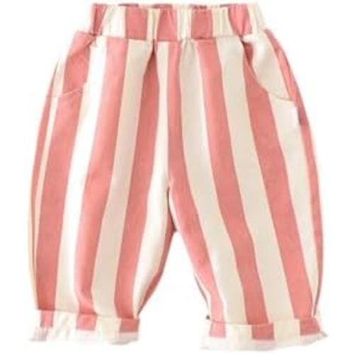 Boys Classic Casual Pants Thin Cotton Linen Stripe Elastics Waist Spring Summer Trousers Toddler Long Pants 0-3T