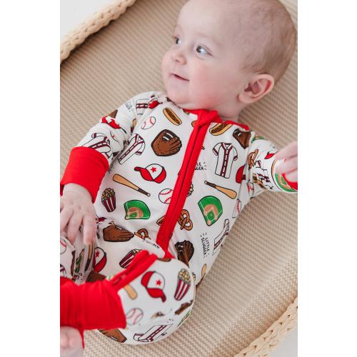 Little Slugger Baseball Bamboo Zip Pajama